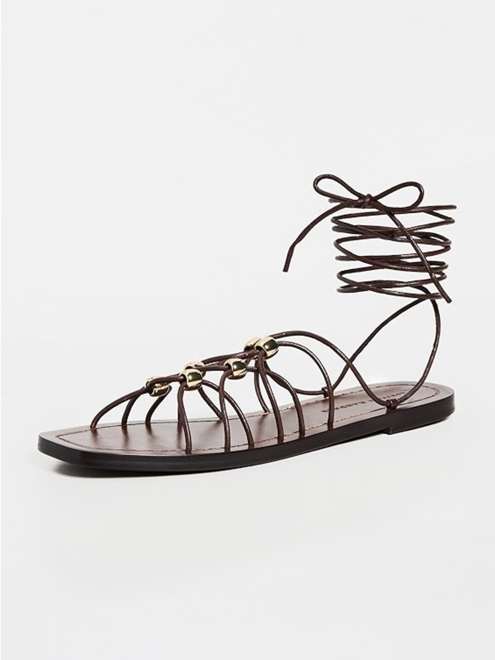 MELLA Sandal - ESPRESSO - Decorative Gold Accents - ORIGINAL SHOEBOX INCLUDED